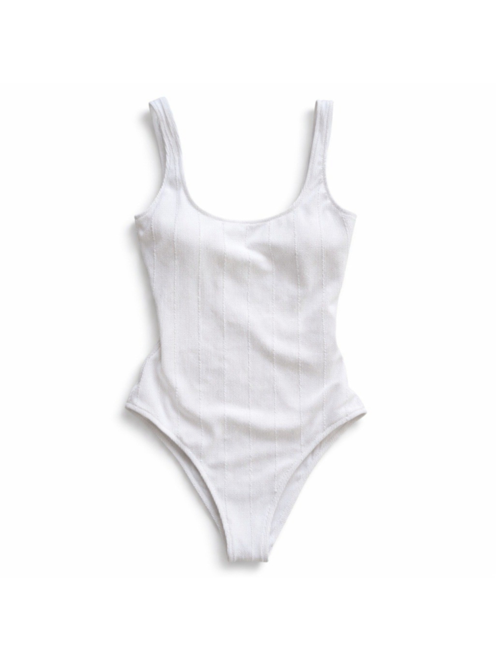 Aerie One Piece Cheeky Textured White Swimsuit Sz M Long - Picture 2 of 7